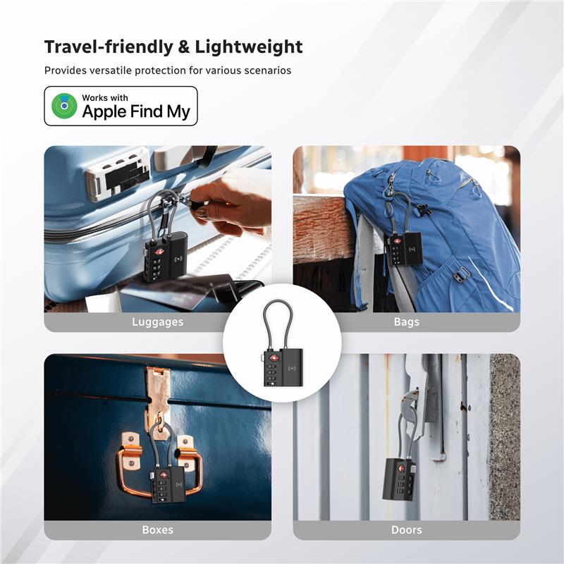 X-Lock Pro: Apple Find My Smart Lock | TSA-zugelassen & USB-C