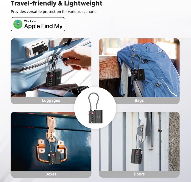 X-Lock Pro: Apple Find My Smart Lock | TSA-zugelassen & USB-C