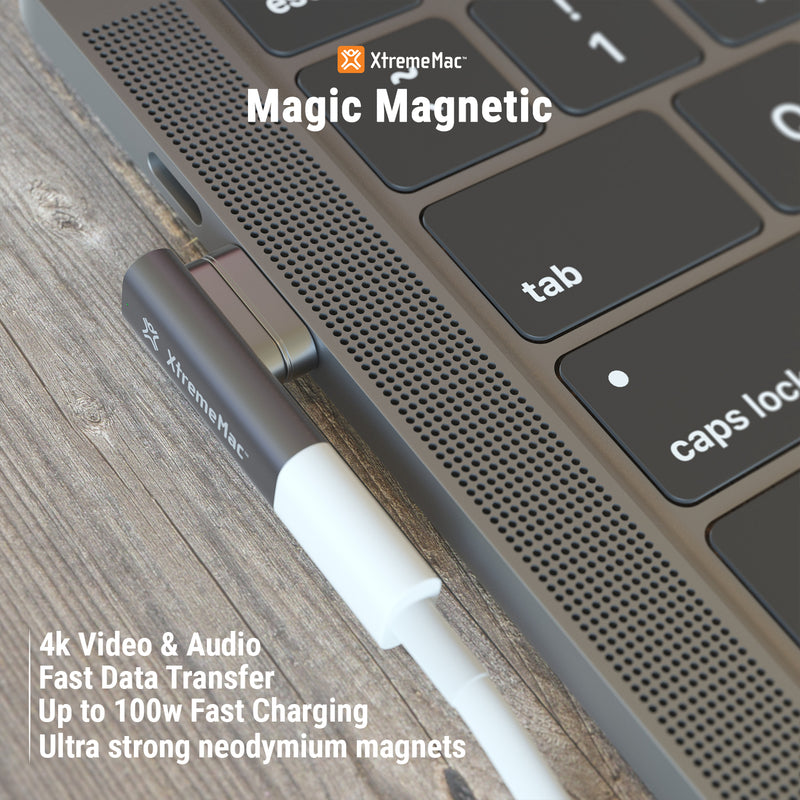 XtremeMac Magnetischer USB-C Adapter | MagSafe-Stil für MacBook & Type-C Geräte