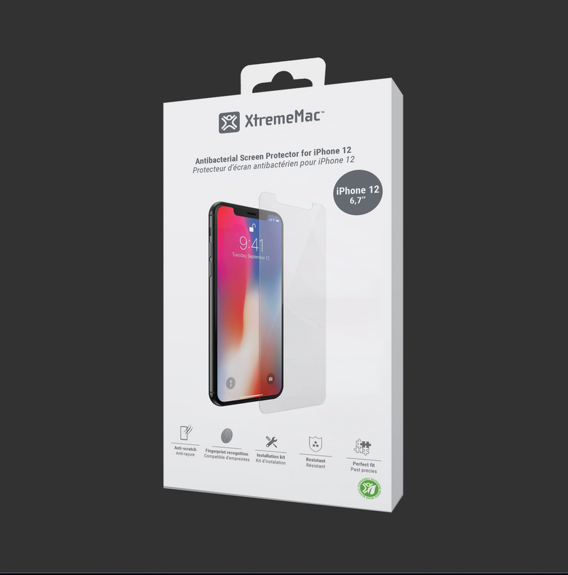 Proteggi schermo antibatterico per iPhone 12 e 13