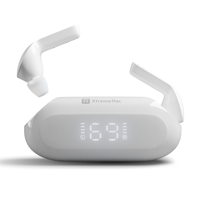 XtremeMac X-TWIST: Wireless Earbuds with Smart LED Case | 16H Battery Life