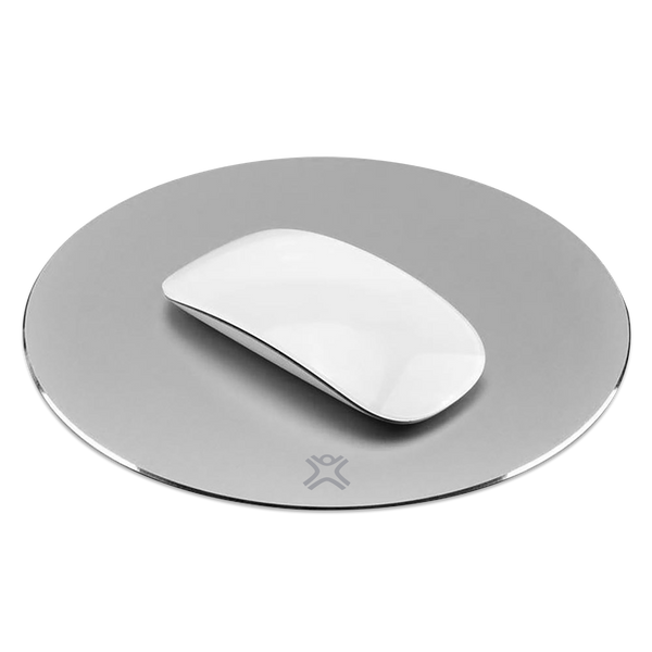 Tapis de souris rond en aluminium - argent