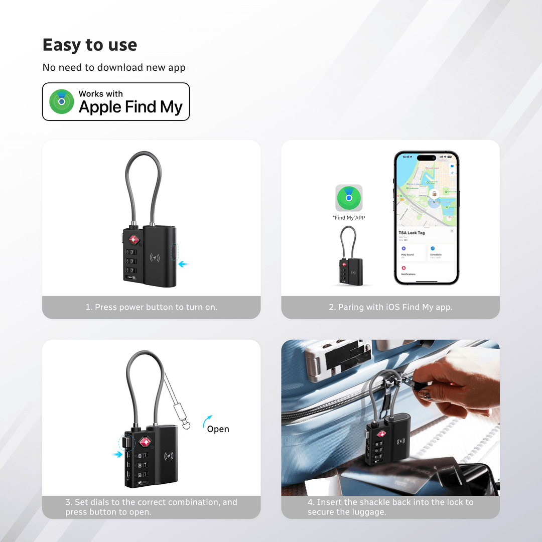 X-Lock Pro — TSA Smart Lock with Apple Find My | XtremeMac – Xtrememac