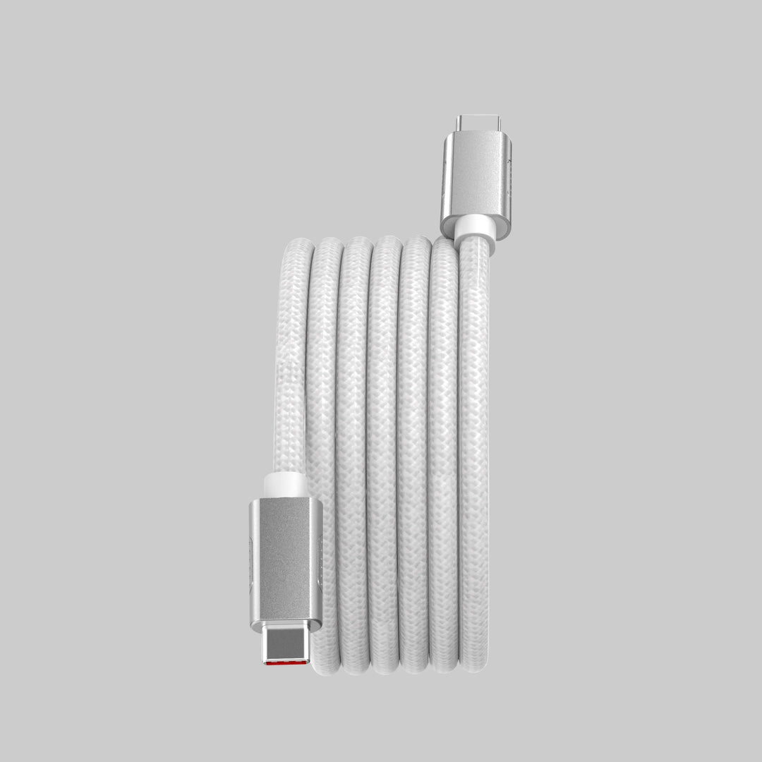 Lot De 3 Câbles USB/Type-C Renforcés Métal Et Nylon - Longueur 2m, Couleur Argent, Neufs