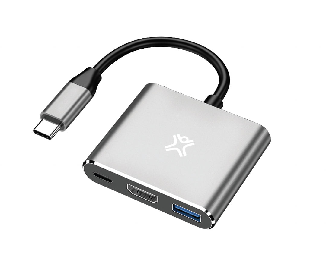 Hub USB-C 4-en-1 - 1xHDMI 4K + 3xUSB 3.0 - Pour MacBook, PC, Imprimante - Compact - 4