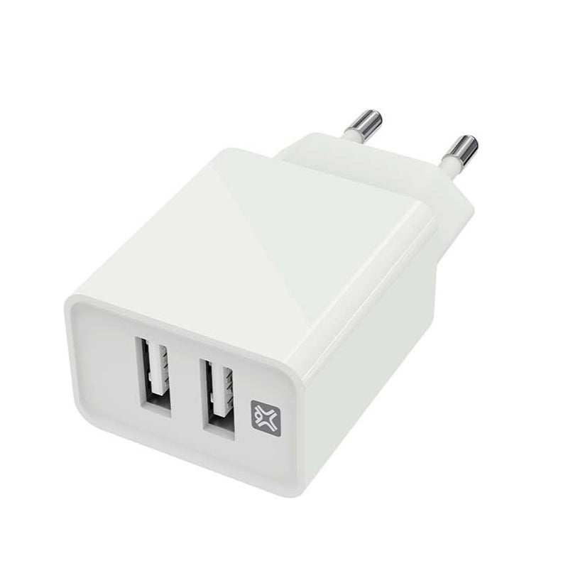 Double USB wall charger compatible with different devices