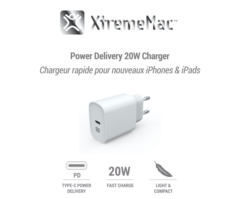 20W Type-C Power Delivery Wall Charger - Made with recycled plastic